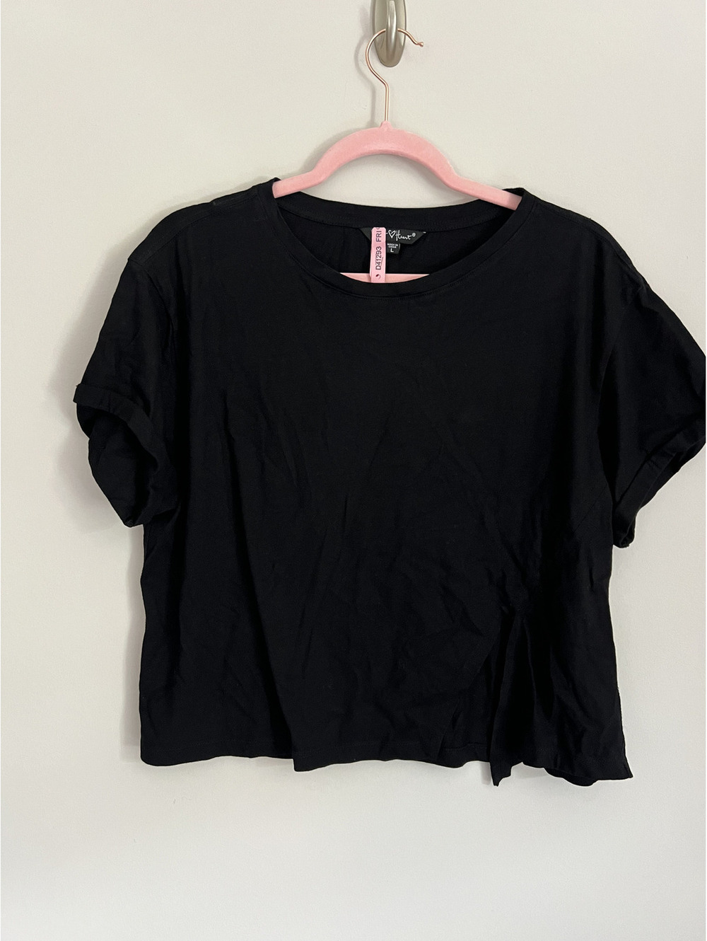 Velvet Heart Black Short Sleeve Crew Neck Top Tee Size L